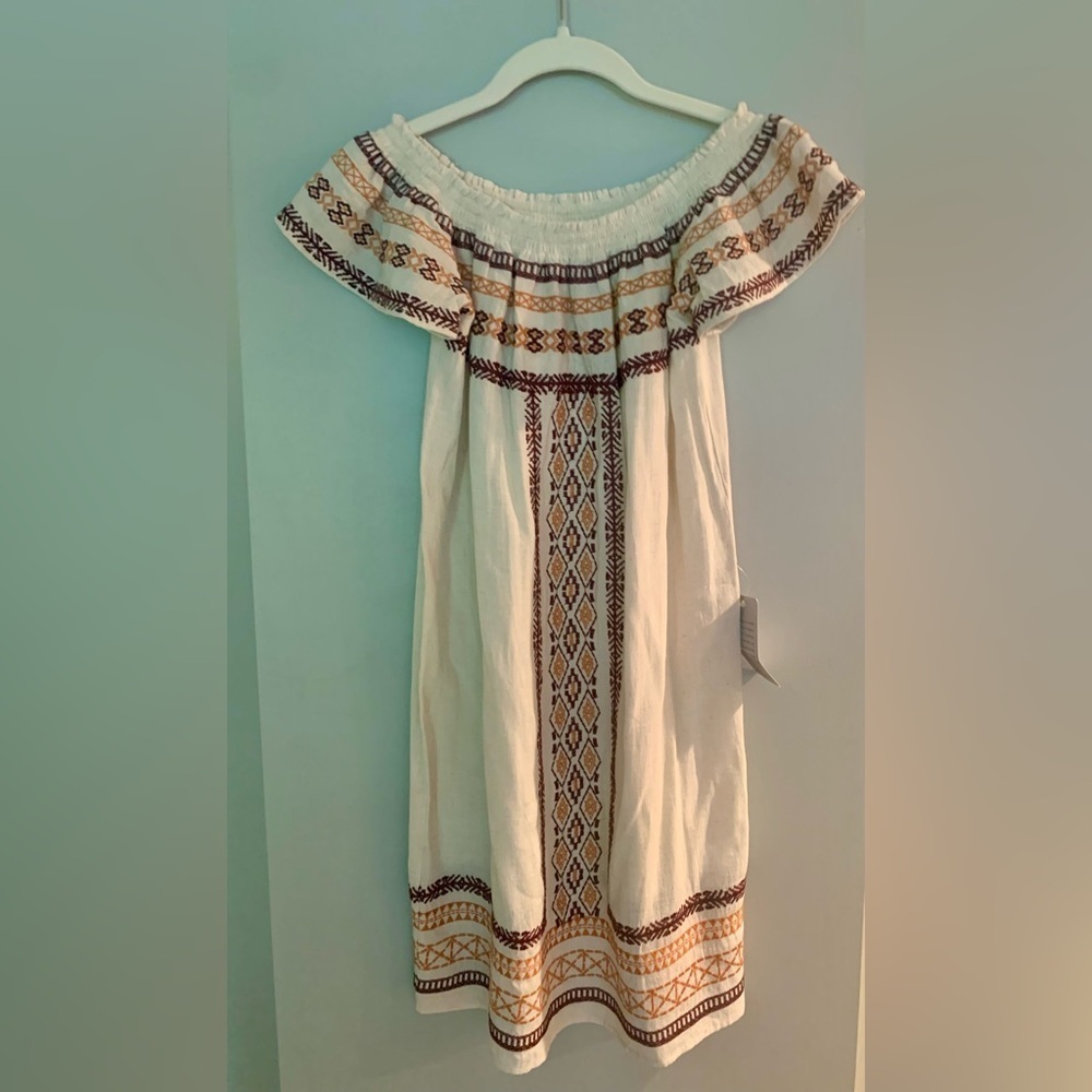 THML Cream Flutter Sleeve Off-the-Shoulder Maxi Dress NWT XS